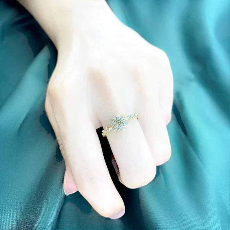 14K Gold Plated Snowflake Ring