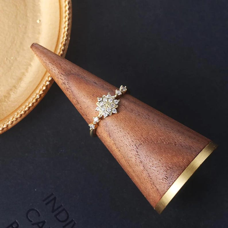 14K Gold Plated Snowflake Ring